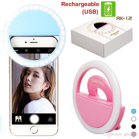 Rechargeable TikTok Light || LED Selfie Ring Light White