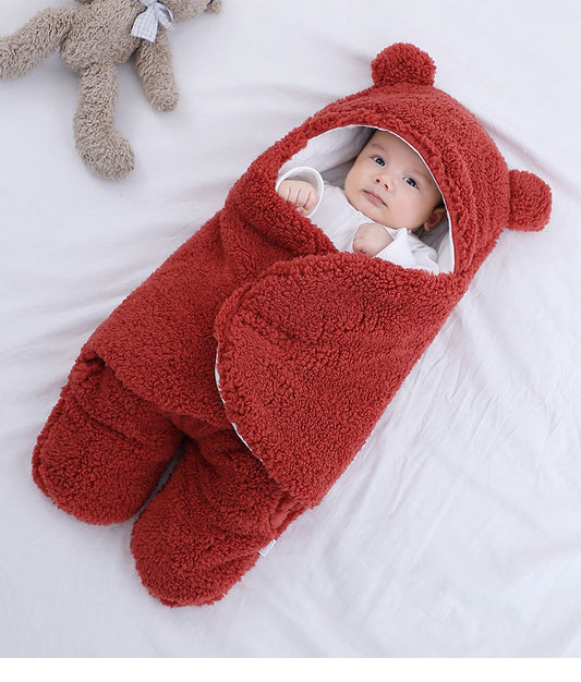 Baby Sleeping Bag Ultra-Soft Fluffy Fleece Newborn Receiving Blanket Infant Boys Girls Clothes Sleep Nursery Wrap Swaddle