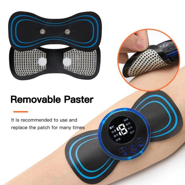 Ems Butterfly Portable Neck Massager Mini Electric Convenient Intelligent Cervical Massage Sticker Meridian Muscle Relief Pain