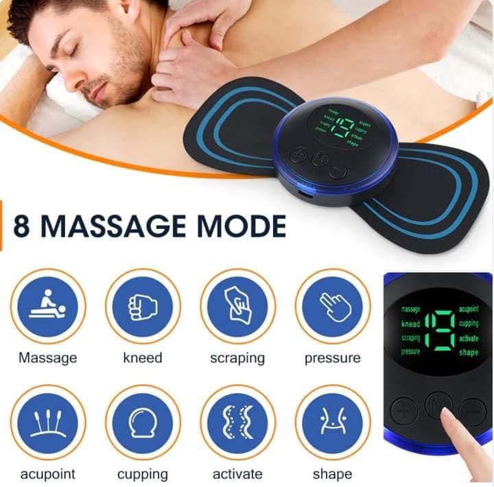 Ems Butterfly Portable Neck Massager Mini Electric Convenient Intelligent Cervical Massage Sticker Meridian Muscle Relief Pain